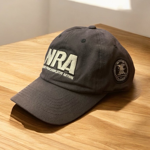 NRA Front Back & Side Logo Embroidered Adjustable Velcro Strap Cap! - Picture 1 of 9